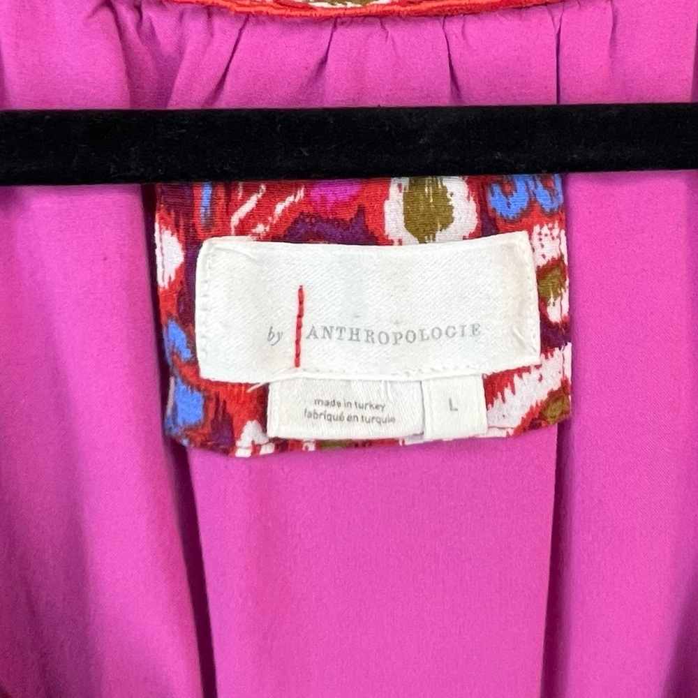 Anthropologie Robin Tiered Floral Ruffle Red Dress Cottagecore Prairie Hippie - Picture 6 of 10